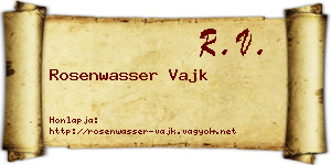 Rosenwasser Vajk névjegykártya